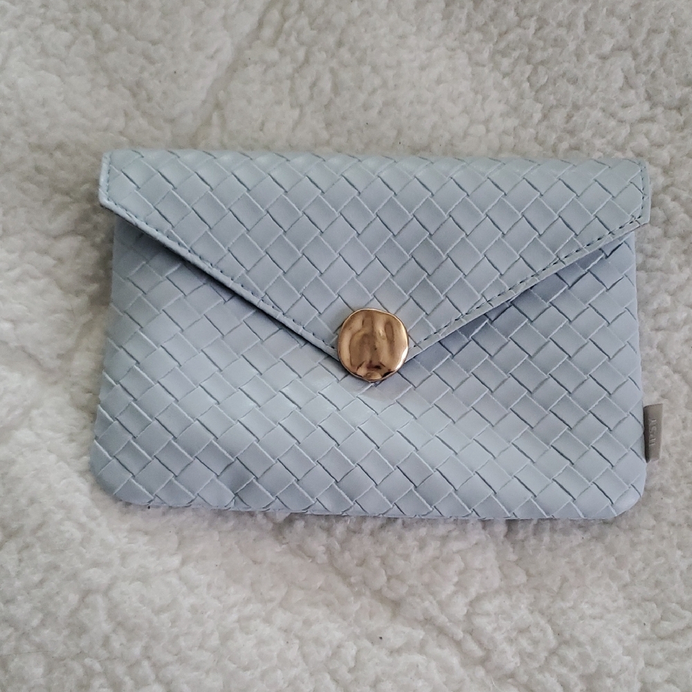 NEW Blue Woven Clutch